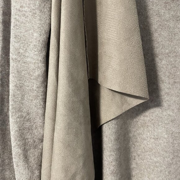 Dolce Cabo Tan Angora Microsuede Fringe Classic Waterfall Cardigan Sweater M NWT - Picture 4 of 8